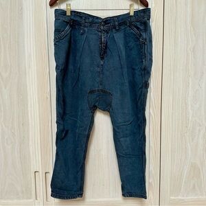 R13 Drop Crotch Cropped Jeans Size 29